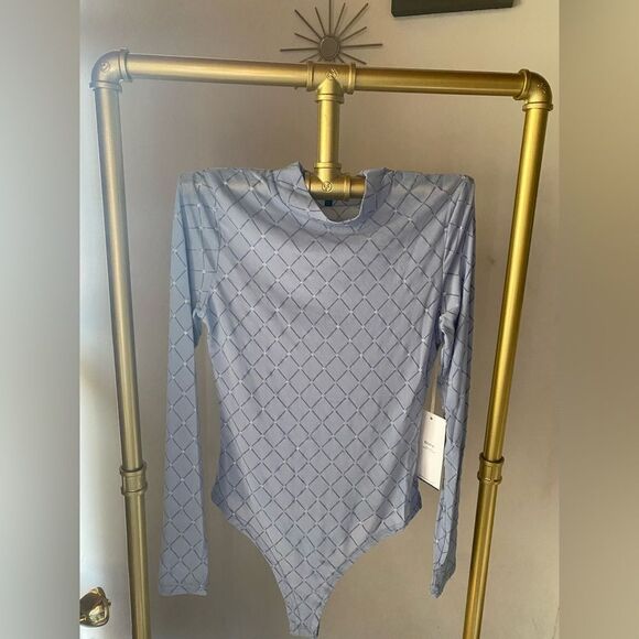 Semi-Sheer Fashion Pantyhose, Baby Blue, New - Picture 2 of 11